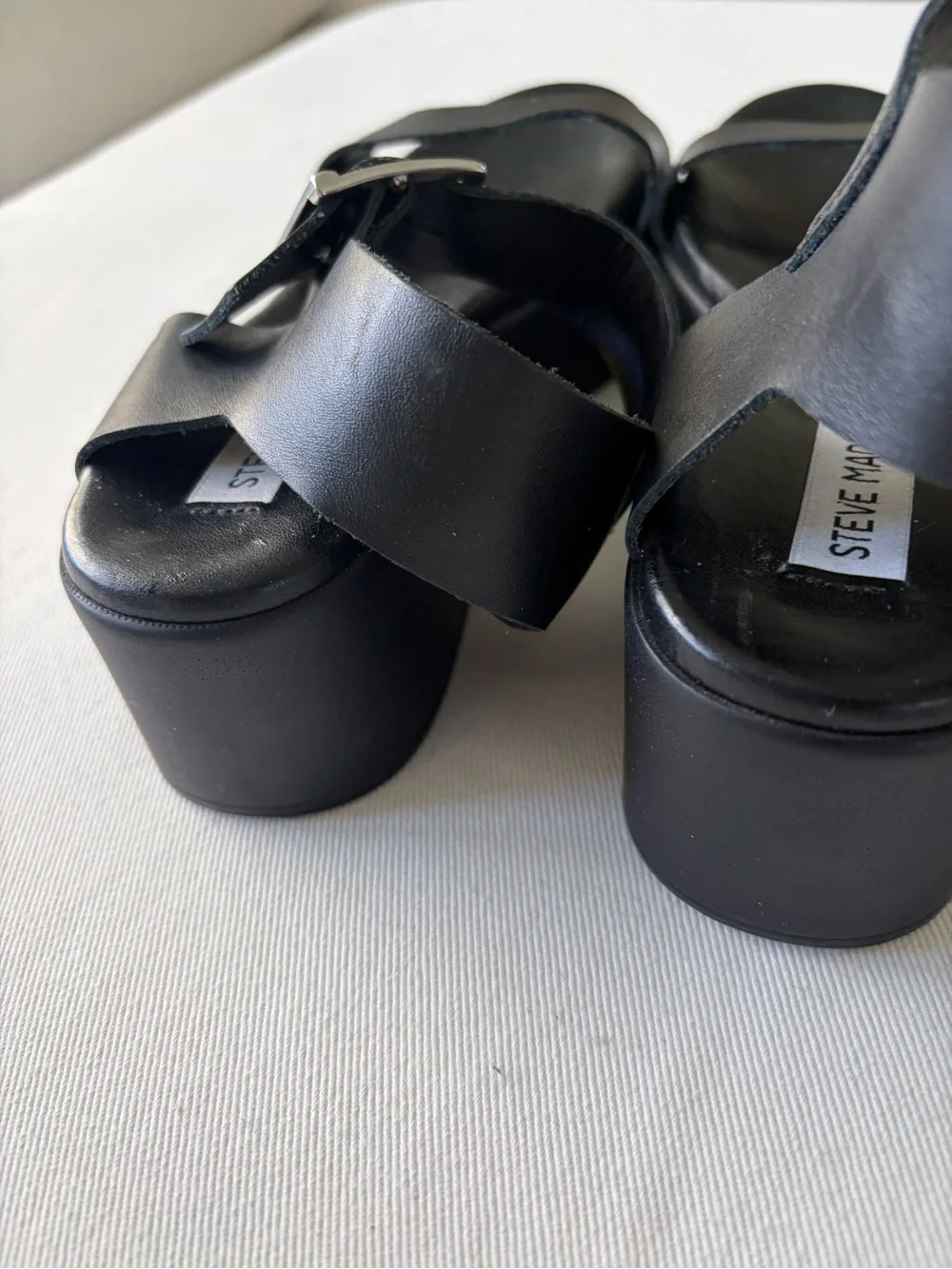 Steve Madden Made in Italy Genuine Leather Platform Sandals Size 8